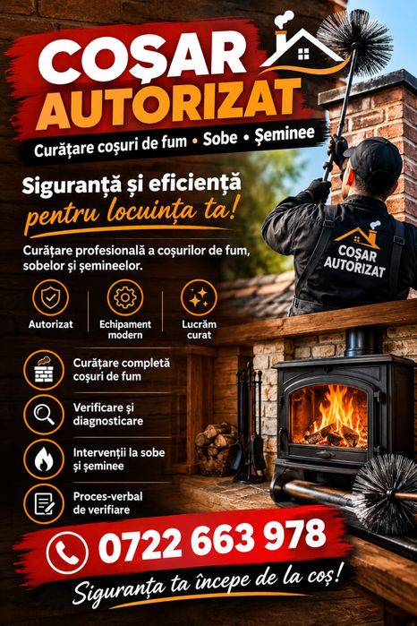 Curățare coșuri de fum, sobe și șeminee – Coșar autorizat