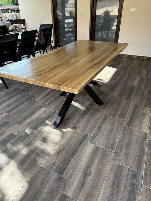 Blat masiv stejar 210x92x3,8 cm – LIVE EDGE – NOU