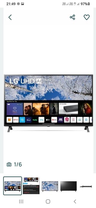 Televizor smart 4k diagonală 139 cm