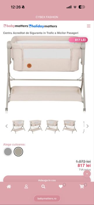 Pătuț penteu copii Co-sleeper Lionelo