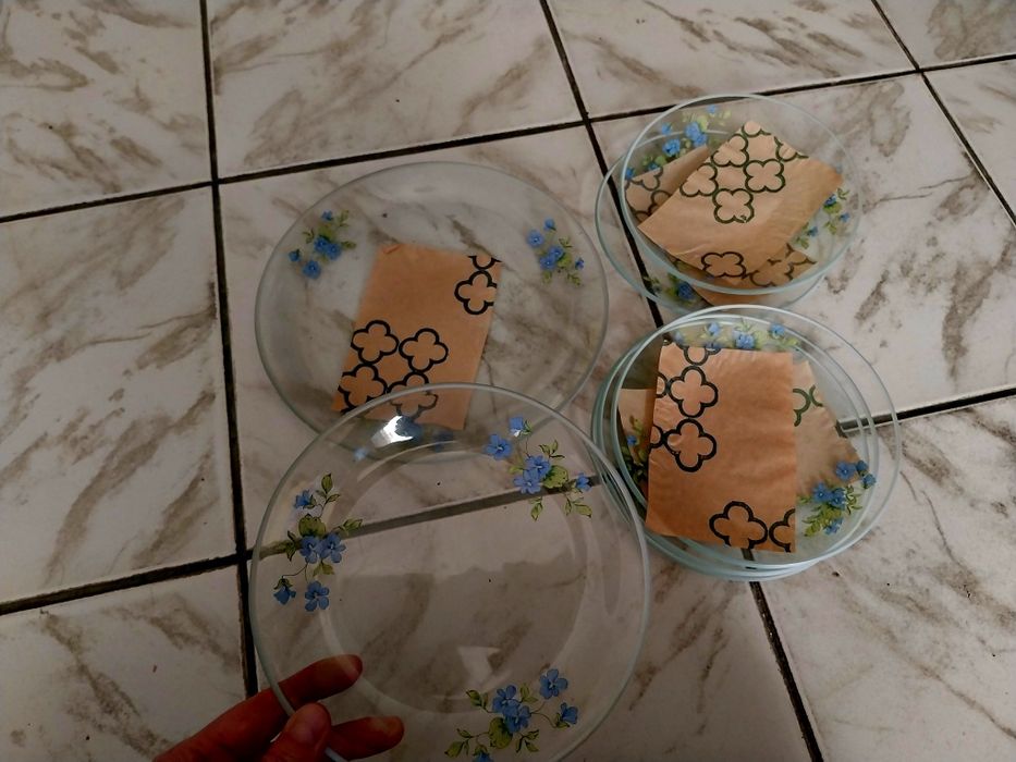 Тортен сервиз - стъкло - нов