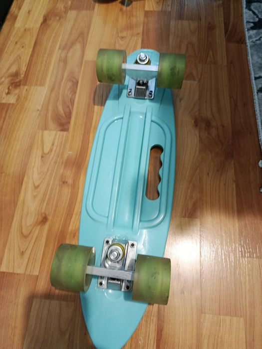 Penny Board portabil cu mâner Ride Hard,  - Turcoaz / Bleu