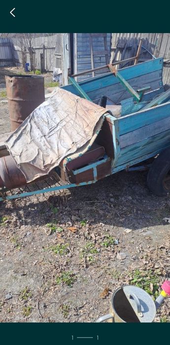 Мотоблок с плугом и прицепом