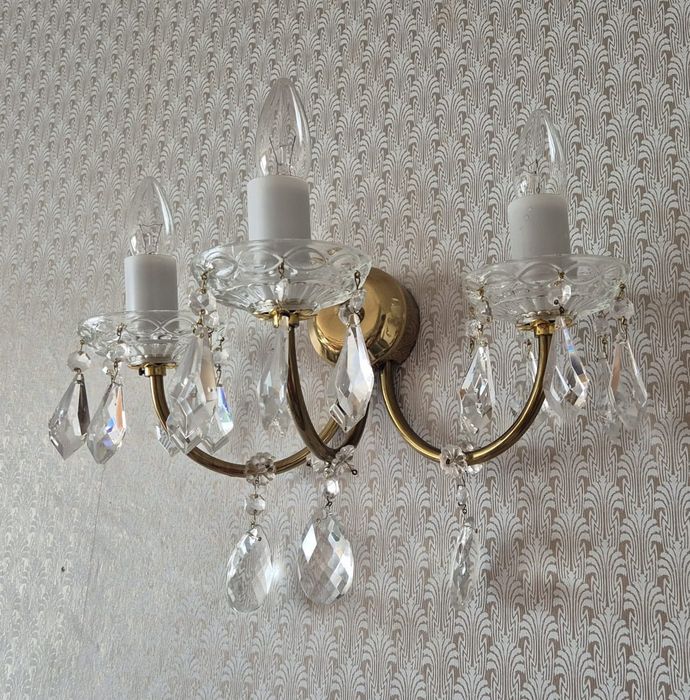 Set de 2 apice perete sticla si bronz