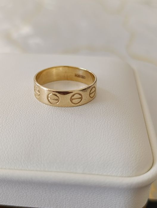 Золотое кольцо Cartier Евро модель проба 585 вес 3,76 гр размер 19,5