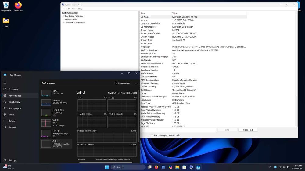 Laptop Asus Rog G712 144Hz/3ms, I7 10750H, RTX 2060