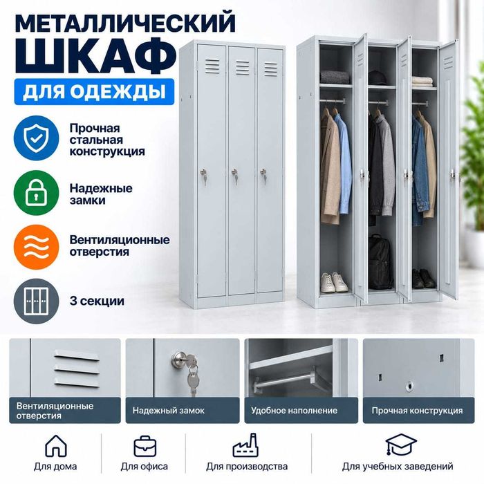Шкафы Металлические для одежды в раздевалку | Алматы