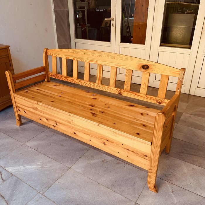 Шведска пейка с ракла – масивно дърво, скандинавски стил