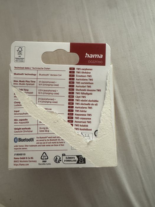 Căști bluetooth Hama Freedom Buddy II - Noi, nefolosite