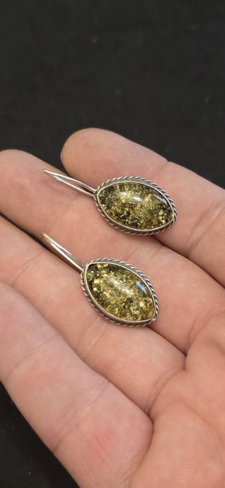 Cercei argint chihlimbar