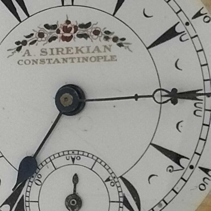 Османски/ турски джобен часовник, сребро, порцеланов циферблат, перфектен, рядък