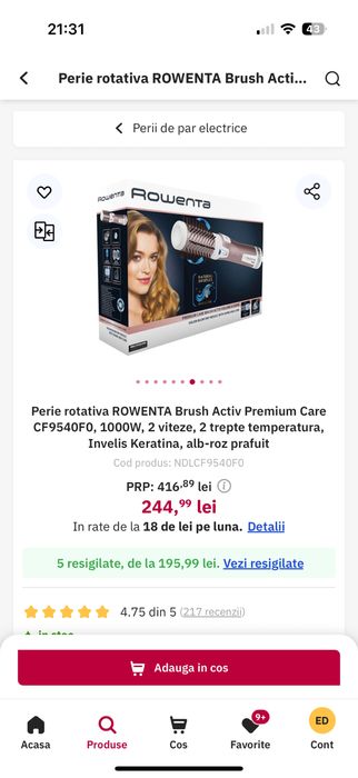 Perie rotativa Rowenta