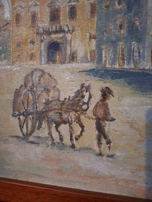 tablou pictura pe panza 43/33 cm semnat D'Ascenzi