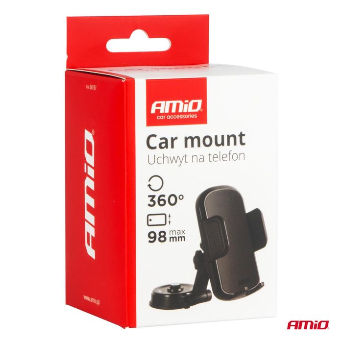 държач за телефон в кола, въртящ се на 360° кокпит, amio-04137