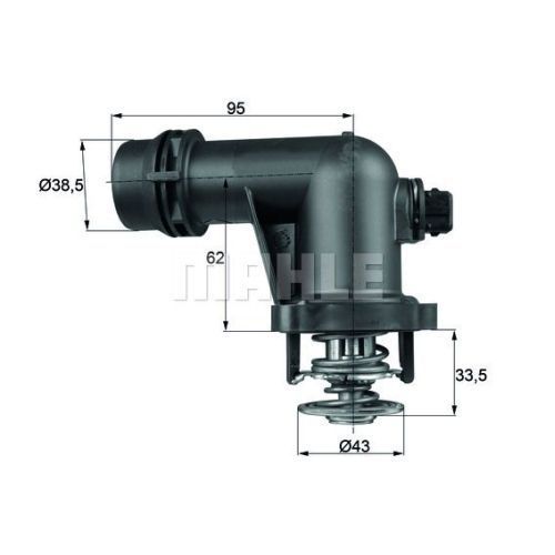 Corp termostat Mahle BMW Seria 3 E46, 1998-2006, motor 1.6, 1.9 benzina, Z3 E36/E37/E38, 1995-2003, motor 1.9, benzina, temp. deschidere [grade Celsius] 105