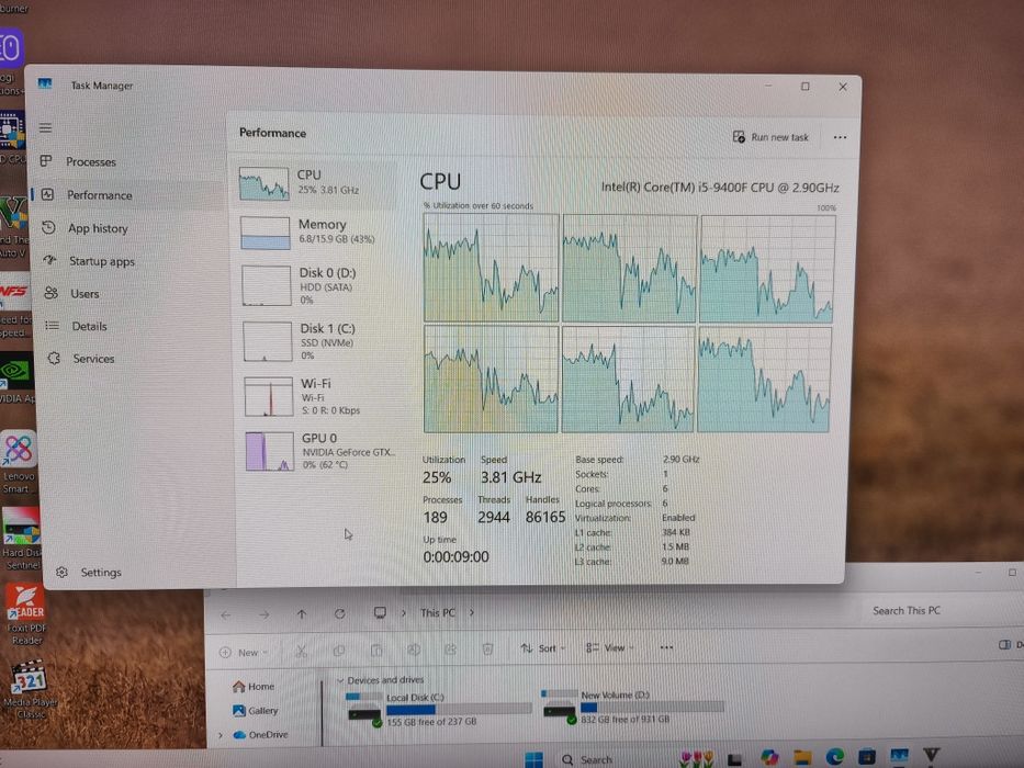 Lenovo Legion i5 Gen9 16Gb DDR4 GTX 1060 6Gb DDR5