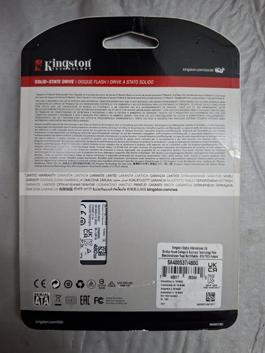 Продам SSD Kinghston SA400S37/480GB