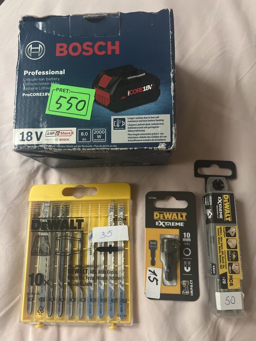 Dewalt panze  profesionale si baterie Bosch
