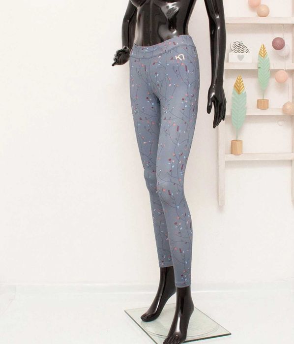 Kari Traa дамски клин сив цветя за фитнес спорт термо бельо XS