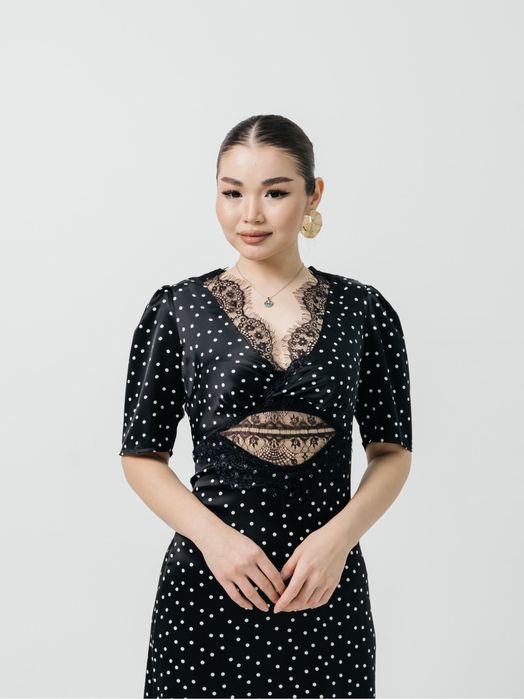 Черное платье в горошек по оптом цене