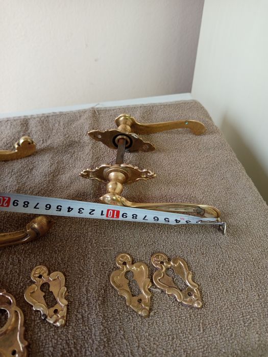 Три комплекта старинни бронзови брави за врати