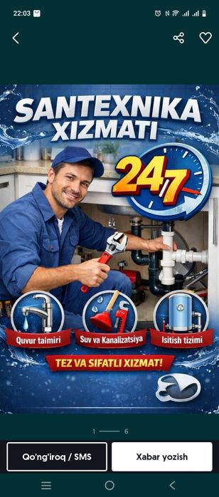 Elektrik Santexnik svarka xizmati 24/7