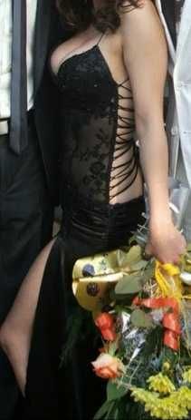 Официална/Бална рокля от сатен и дантела