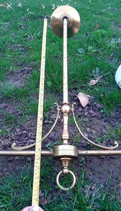 Голяма Френска антикварна лампа, 1920г–месинг, 89см/ 81см