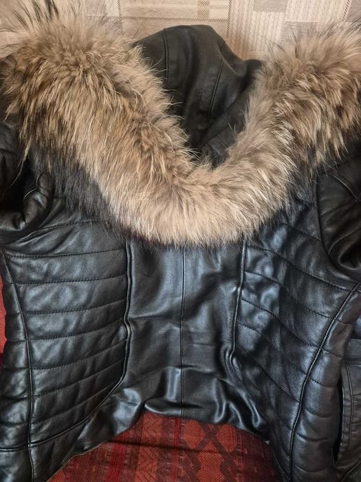 Дамско яке естествена кожа и косъм