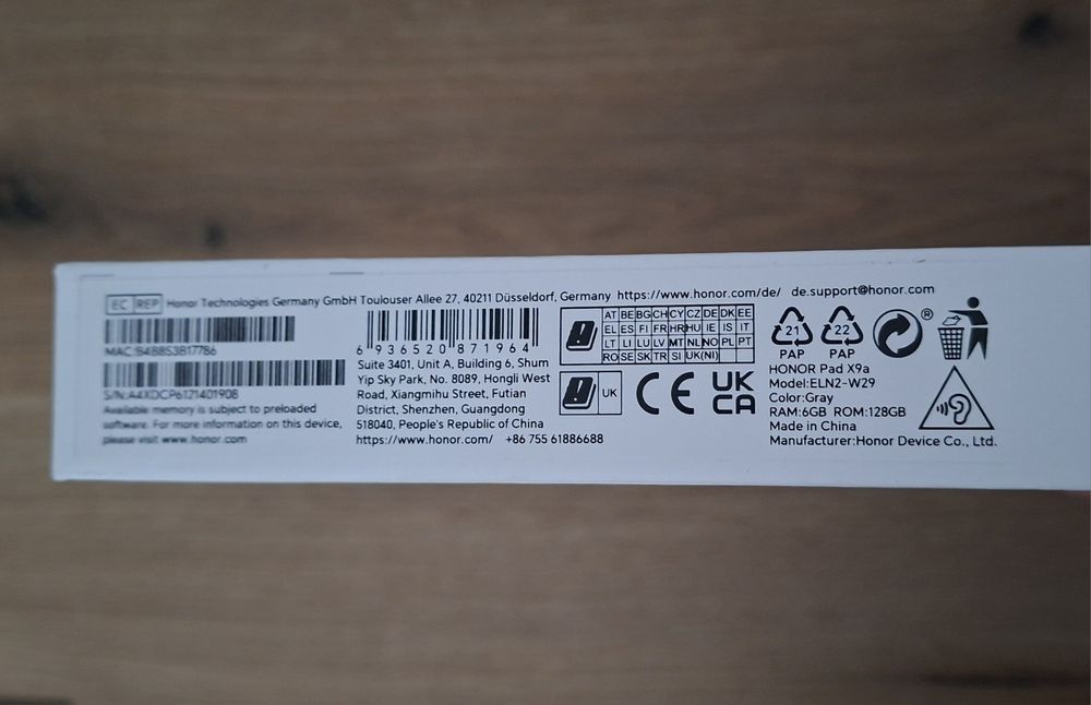 Чисто нов таблет Honor Pad X9a 11,45", 6 GB RAM