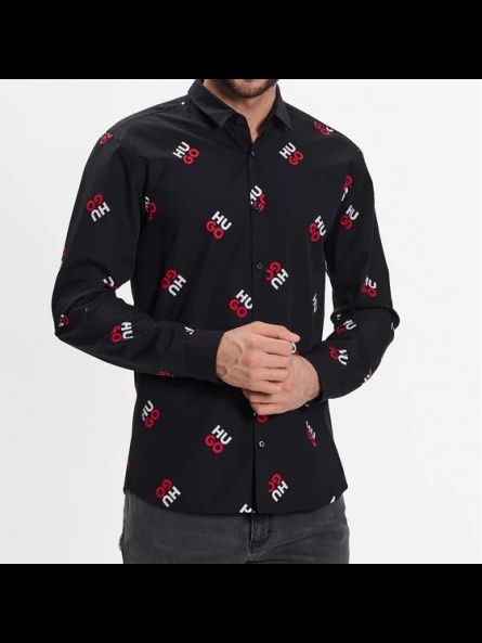Мъжка риза Hugo с принт на лого