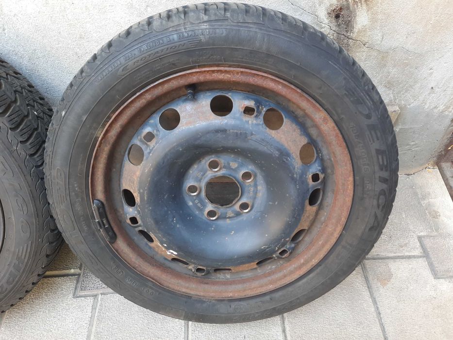 jante tabla 15" 5x100 cu anvelope m+s 195/55r15 skoda fabia