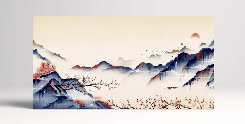 Arta japoneza abstracta  pe panza