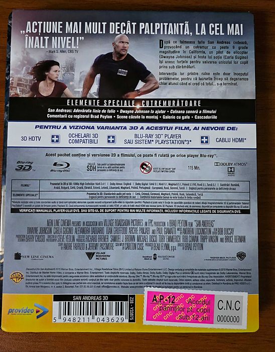 Vand steelbook San Andreas  bluray 3D+2D , nou, neutilizat