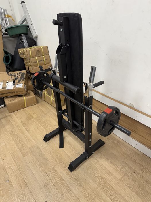 Banca piept dreapta si inclinat+bara haltera+discuri noi Germany