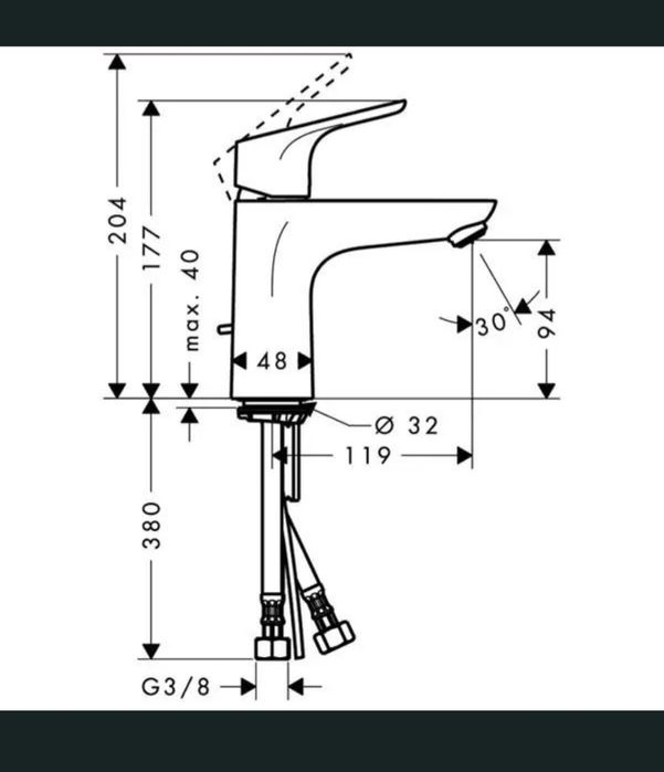 Смесител за мивка за баня  Hansgrohe Focus 100