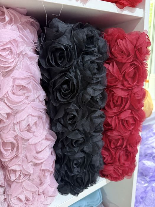 Ткань сетка с розами