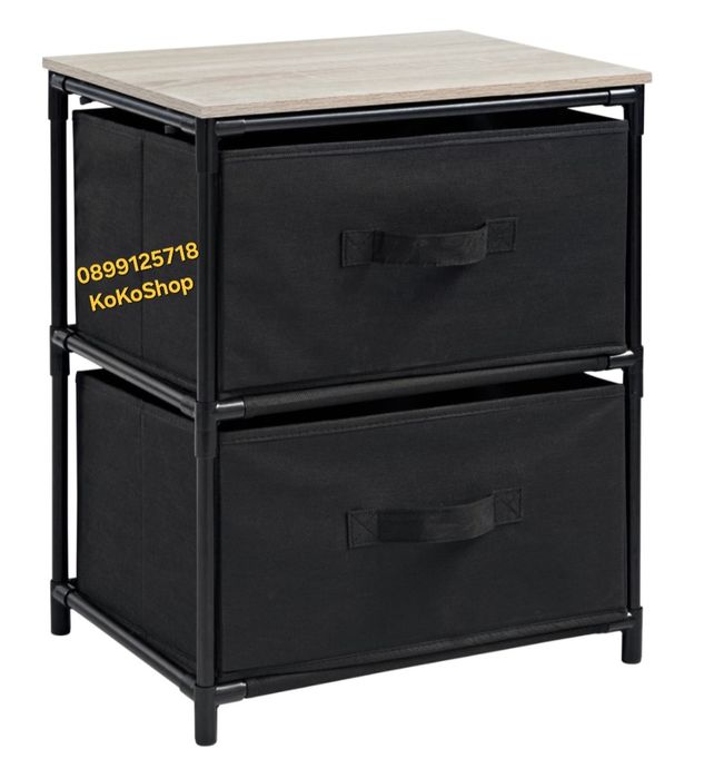 Етажерка с текстилни кутии-40x30x47.5 см./нощно шкафче/