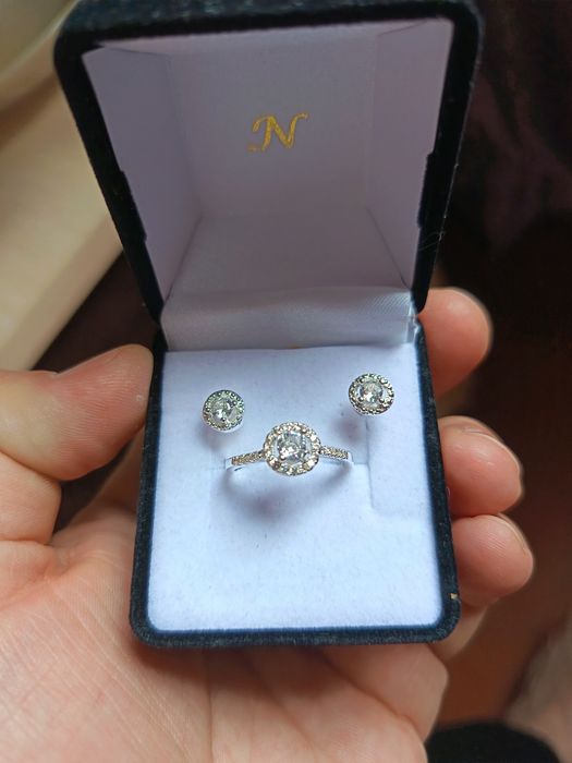 Серебро 925 проба комплект цепочка, кулон, серёжки, кольцо