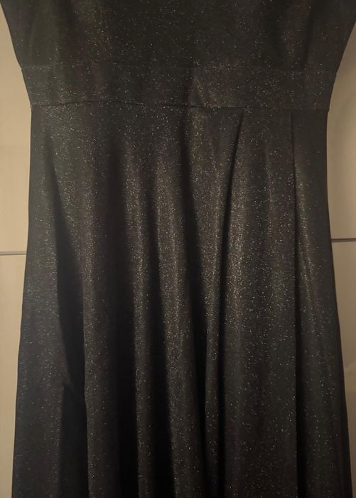 Rochie banchet neagra cu sclipici