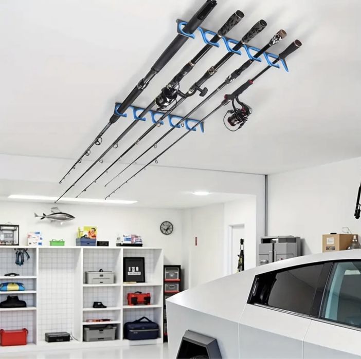 Стойка за съхранение на въдици. Подходяща за монтаж на стена и таван.