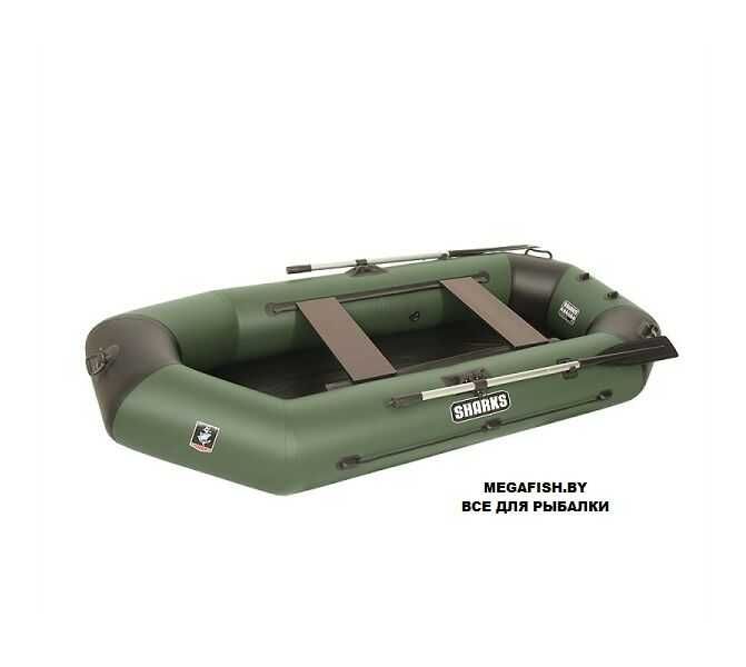 Надувная 2-местная ПВХ лодка Sharks S 270 ВНД (надувное дно)