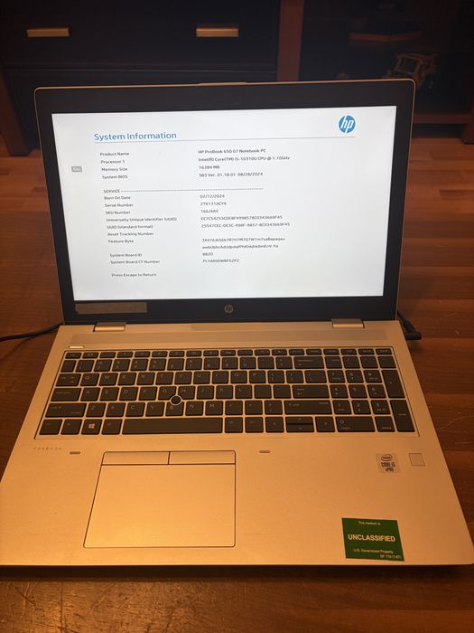Laptop hp 650 g7 i5-10310u 15.6" Full HD IPS , 8gb ram , incarcator