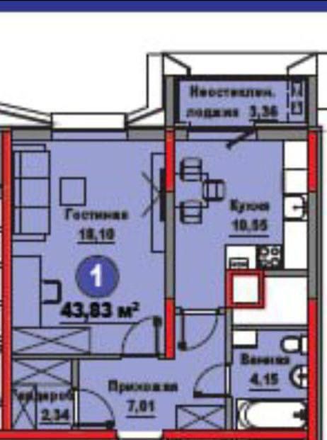 Бизнес класс квартира в ЖК Регнум, Regnum Plaza. 44m2