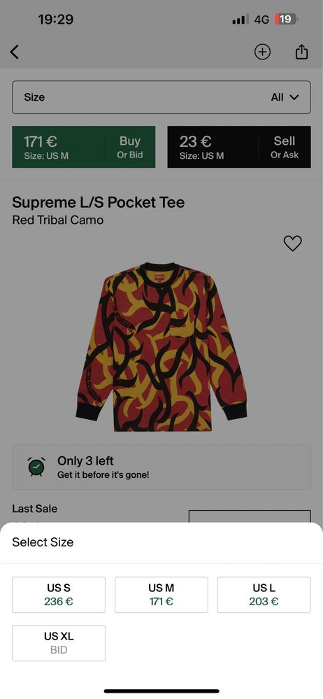 Supreme L/S Pocket Tee Red Tribal Camo Marimea M (Rar) Oradea • OLX.ro