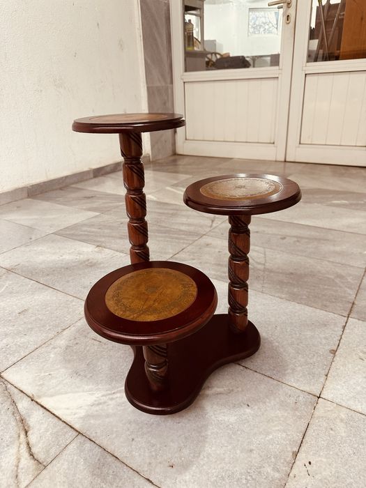 Ретро дървена поставка / цветарник – скандинавски стил, внос от Дания