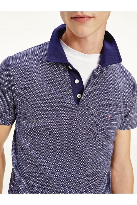 Tommy Hilfiger : Micro Print Polo Shirt - M/L Оригинал