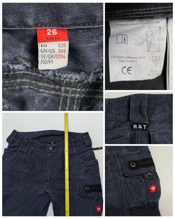 Pantaloni Engelbert Strauss R&T Cargo Pants Denim Workwear marimea 52 EU sau Nr. 26 ptr barbați