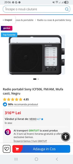 Radio Sony Icf506