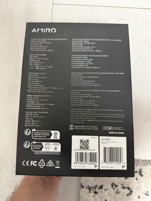 Amiro RF Skin Rejuvenation device LED light model ARF001 Plus Gel 70g Black